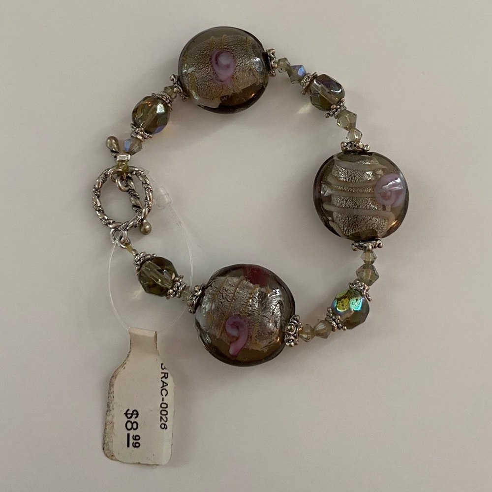 grey bracelet with stones